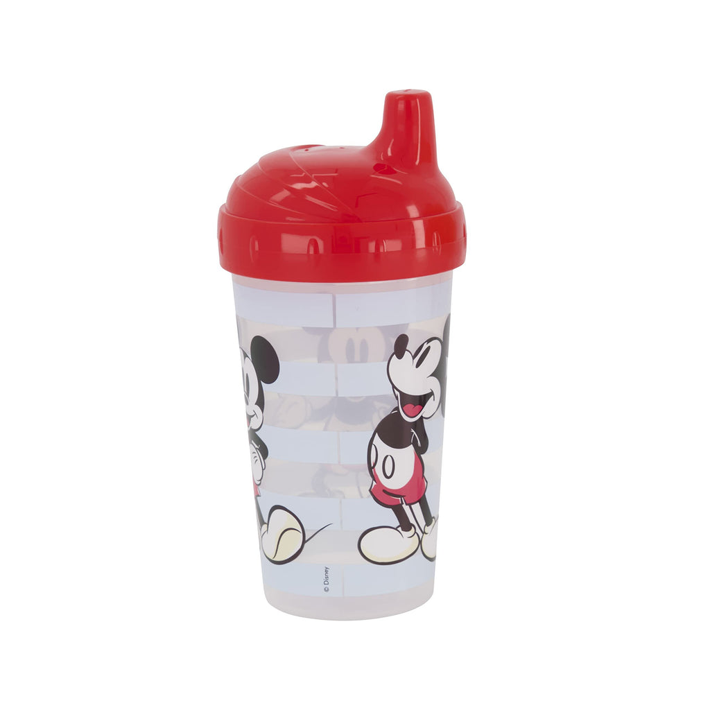 Toddler Sippy Cups for Boys | 10 Ounce Mickey Mouse Sippy Cup Pack of Two with Straw and Lid | Durable Red & Yellow Leak Proof Travel Water Bottle for Toddlers