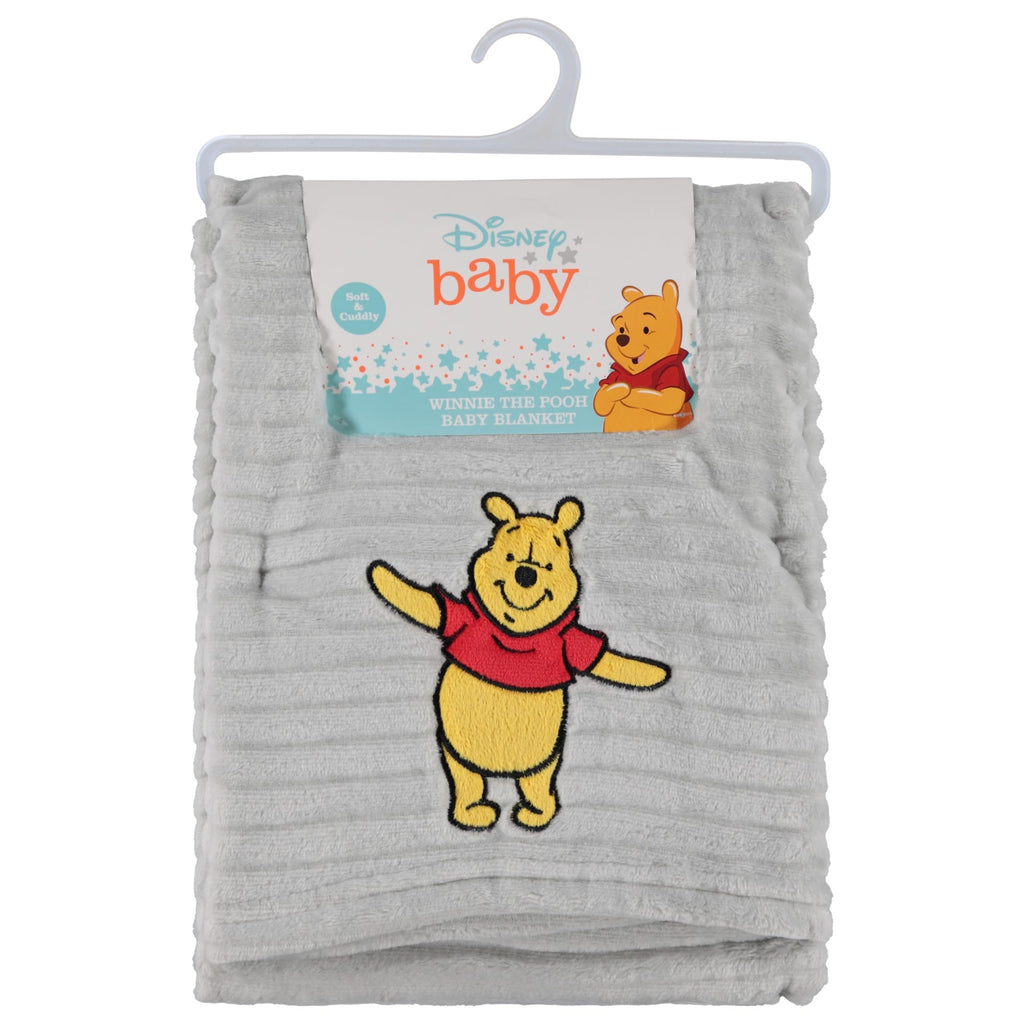 Disney Mickey Mouse or Winnie The Pooh Soft Baby Blanket - Textured Fleece Blanket for Baby Girls/Boys - Plush Crib Stroller Nursery & Daycare Blankey