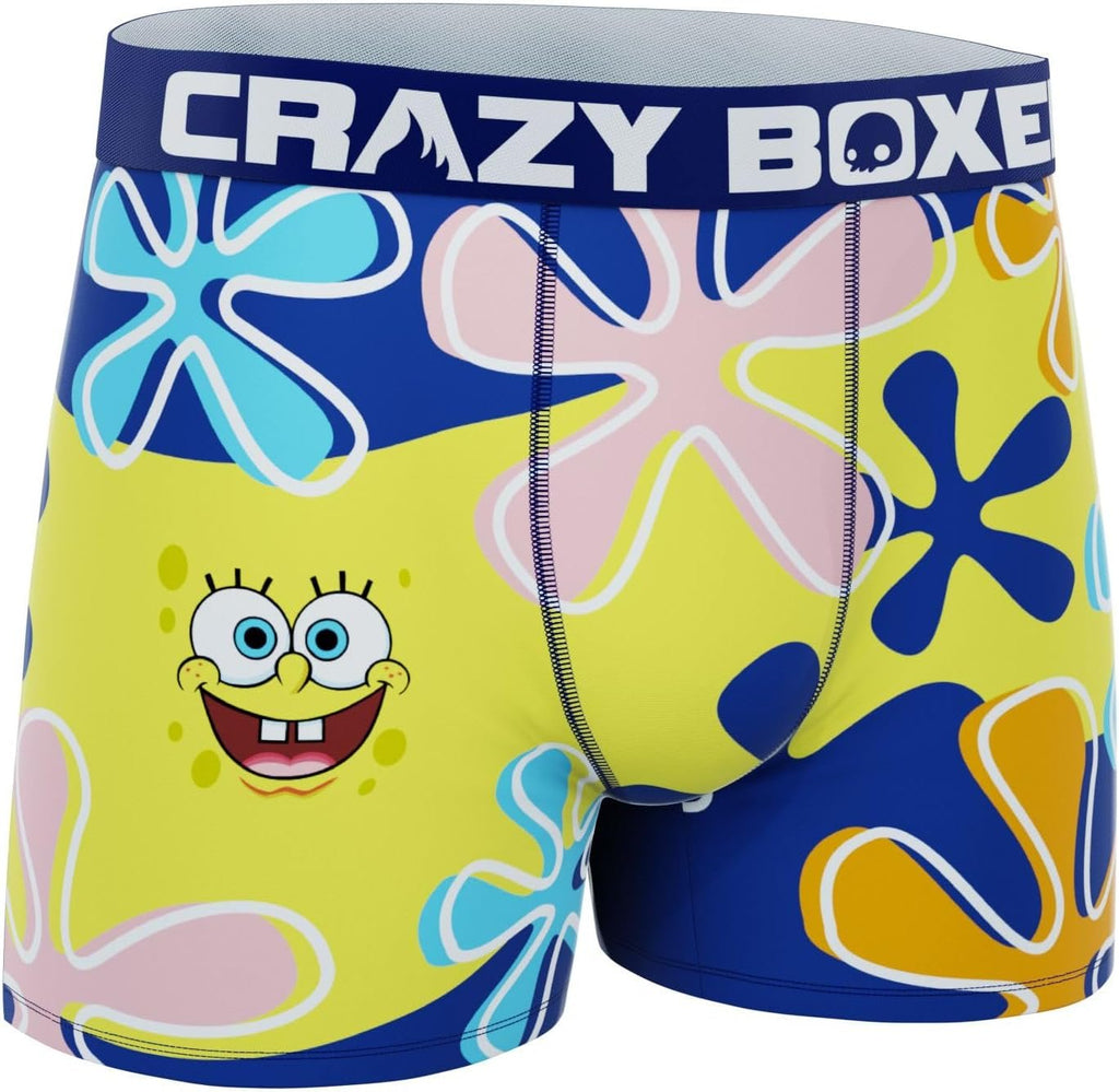 CRAZYBOXER Men's Underwear Spongebob Squarepants Anti-irritation Comfortable Boxer Brief Breathable