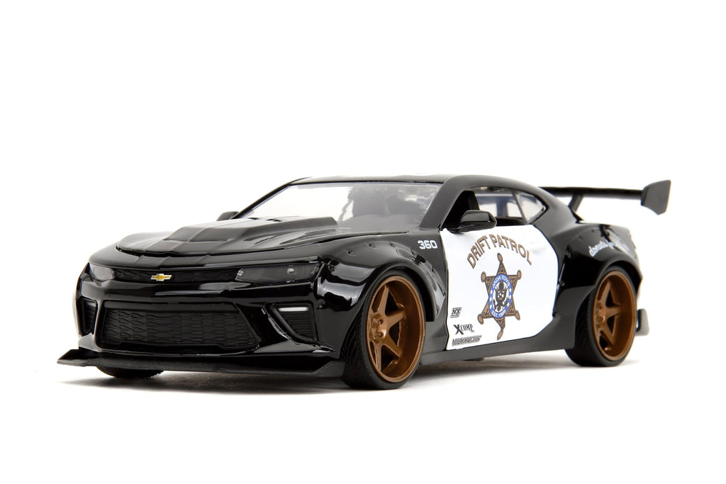 Big Time Muscle 1:24 2016 Chevy Camaro SS Widebody Die-Cast Car, Toys for Kids and Adults(Drift Patrol Police)