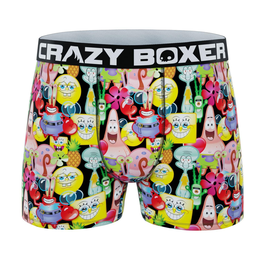 CRAZYBOXER Men's Underwear Spongebob Squarepants Original Resistant Boxer Brief Soft