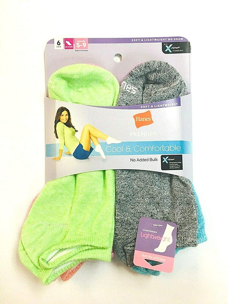 Hanes Women's No Show Socks Shoe Size 5-9