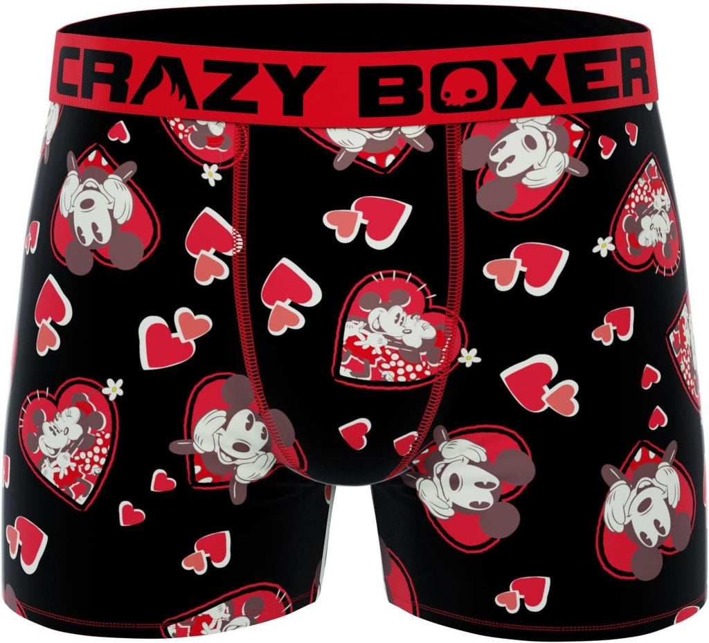 CRAZYBOXER Men's Underwear Disney Classic Mickey Distortion-free Boxer Brief Comfortable