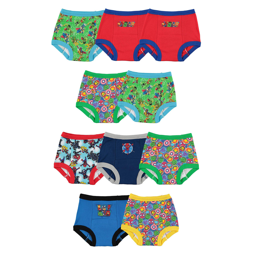 Marvel Unisex Baby Superhero 7PK-10PK Potty Training Pants with Success Chart & Stickers with Spiderman, Hulk & More