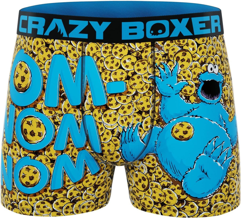 CRAZYBOXER Men's Underwear Sesame Street Freedom of movement Stretch Boxer Brief Durable (Creative Packaging)