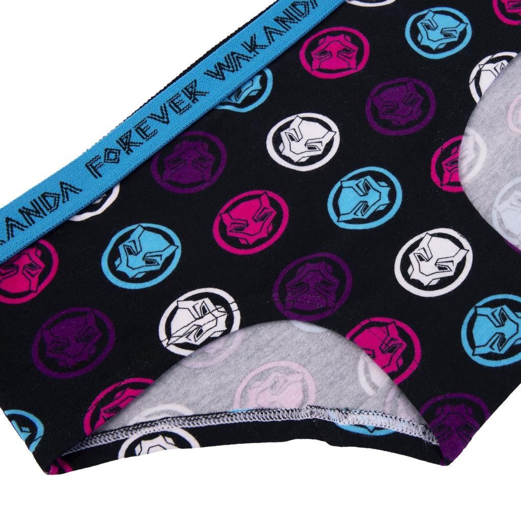 Handcraft Girls' Black Panther 4-Pack Panties Cotton/Spandex Blend Sizes 6,8,10 Wakanda Forever