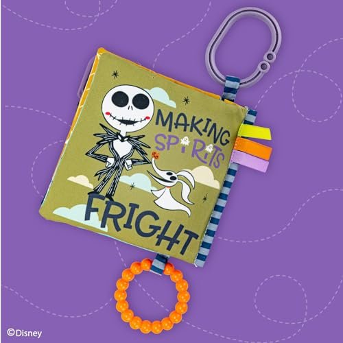 Kids Preferred Disney Nightmare Before Christmas My First Scare Jack Skellington Soft Book Baby Teething Crinkle Book with On-The-Go Clip, Crinkle Pages, and Teethers, Multicolor