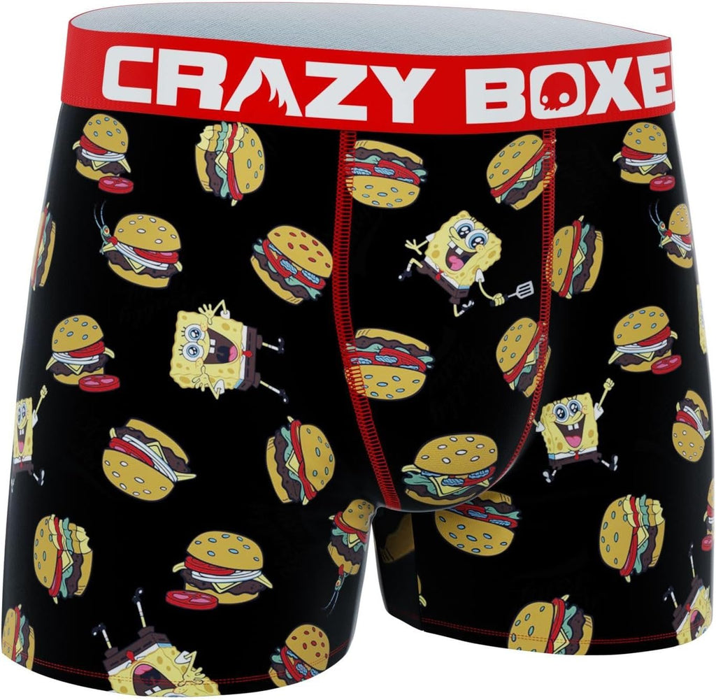 CRAZYBOXER Men's Underwear Spongebob Squarepants Anti-irritation Comfortable Boxer Brief Breathable