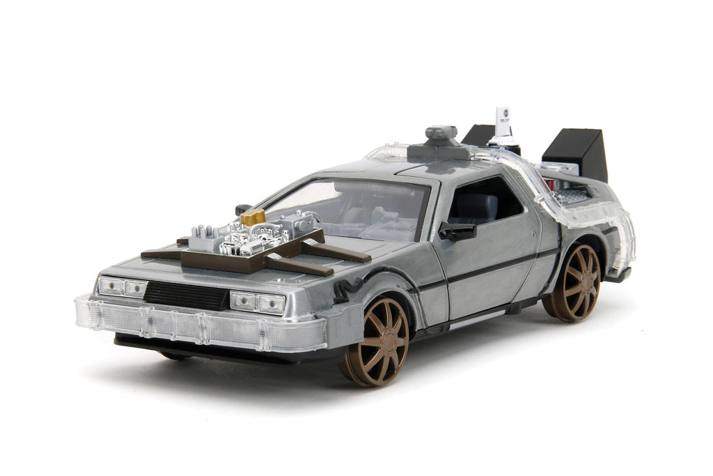 Back to The Future Part III 1:24 Time Machine Rail Wheels Die-Cast Car, Toys for Kids and Adults