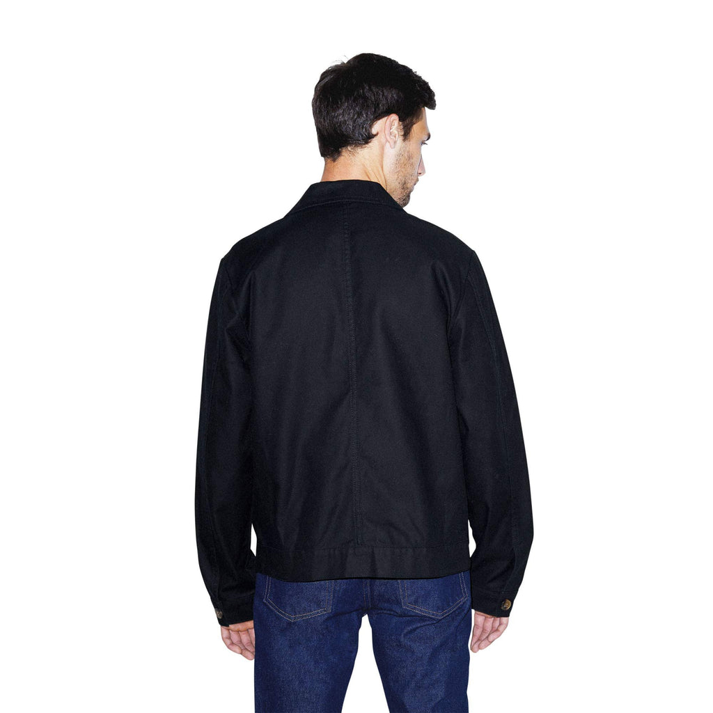 American Apparel Men's Long Sleeve Twill Jacket, Black, Large