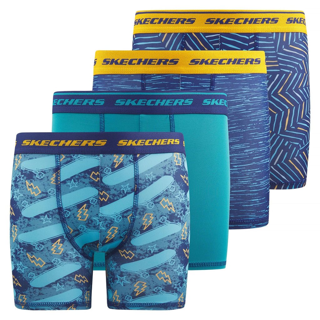 Sketchers Boys Underwear 4 Pack Boxer Briefs for Boys Durable Stretch Breathable Moisture Wicking