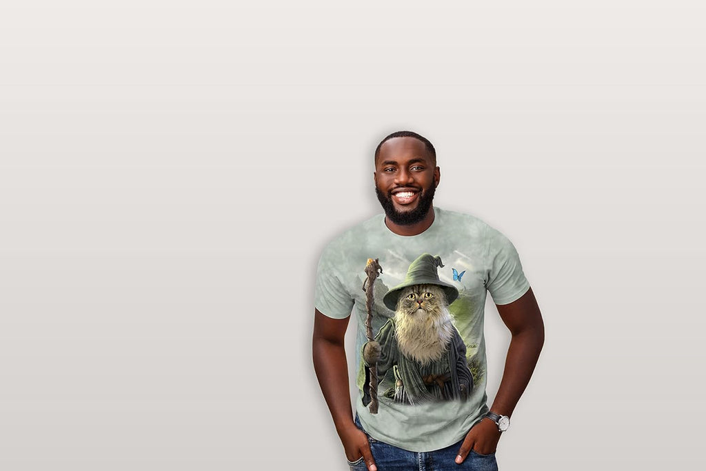 The Mountain Catdalf Unisex T Shirt | Premium, Hand-Dyed | Funny Cat Graphic Tee