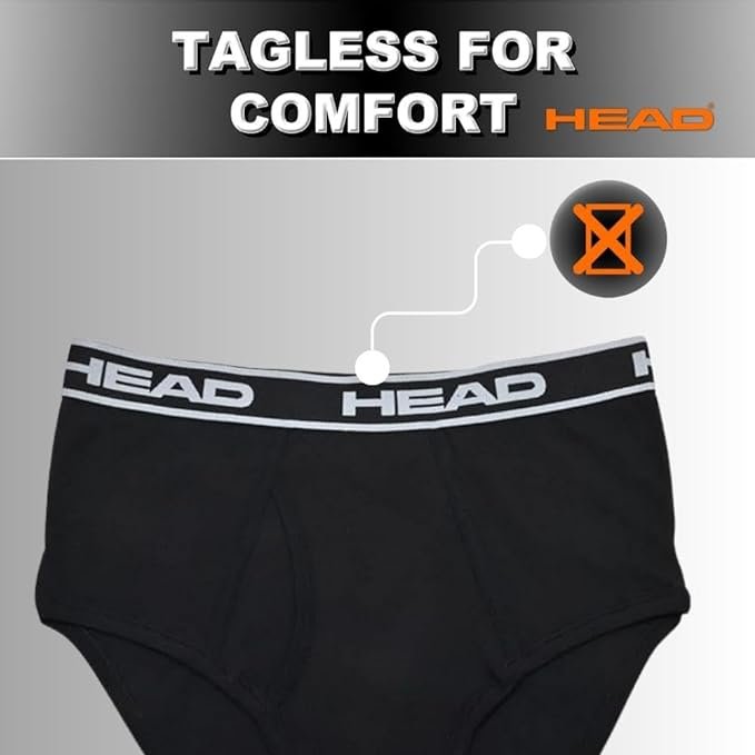 Head Mens 12pk Briefs Tagless Comfortable