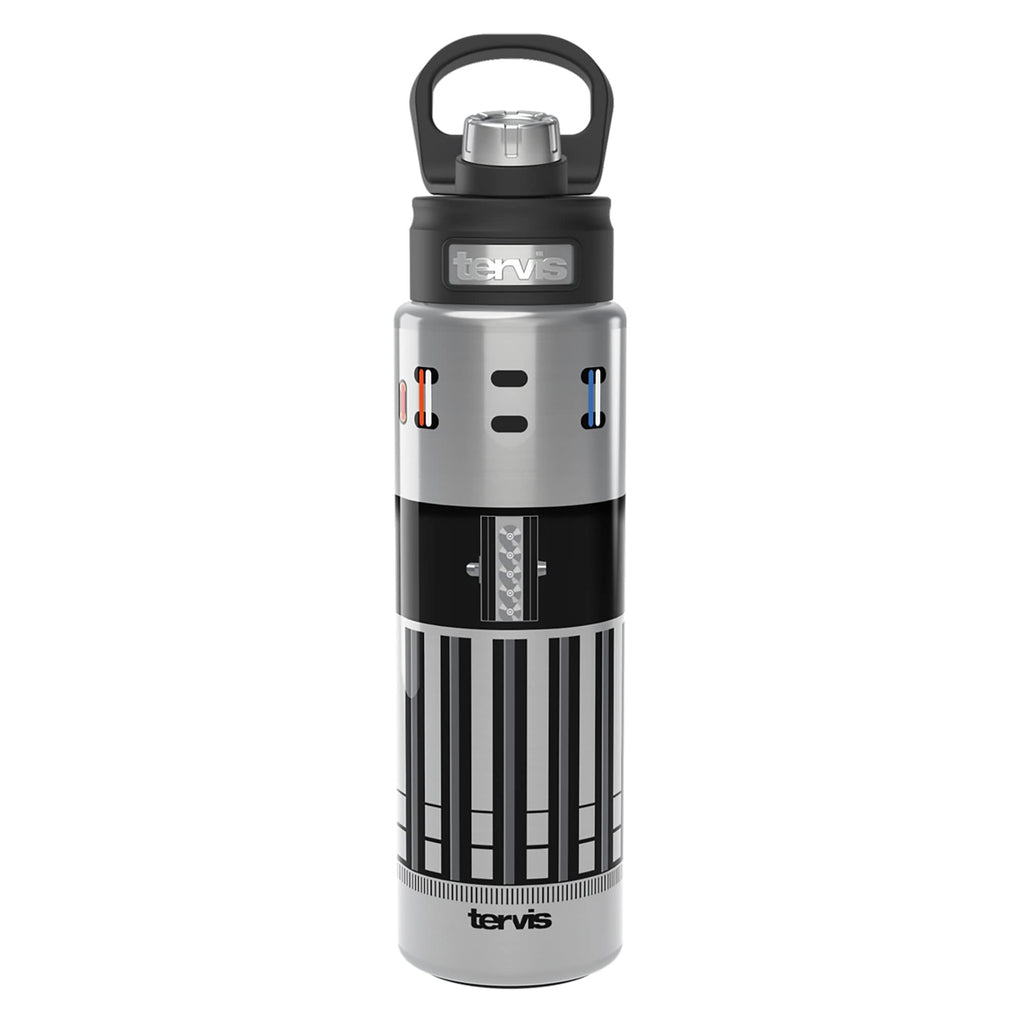 Tervis Star Wars Lightsaber Detail Triple Walled Insulated Tumbler Travel Cup Keeps Drinks Cold, 24oz Wide Mouth Bottle, Stainless Steel