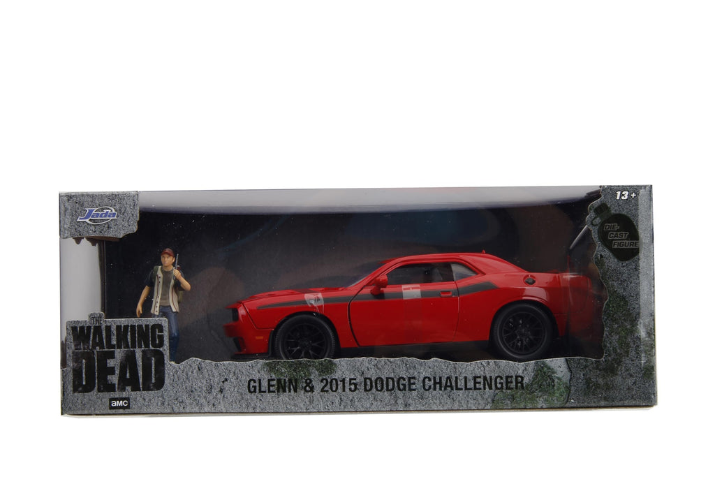 The Walking Dead 1:24 2015 Dodge Challenger Die-Cast Car & 2.75" Glen Figure, Toys for Teens & Adults