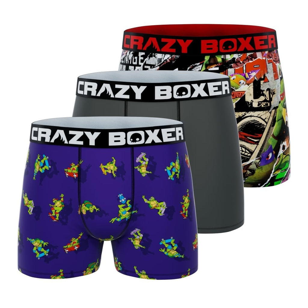 CRAZYBOXER Men's Underwear Ninja Turtles Breathable Freedom of movement Boxer Brief Stretch (3 PACK)