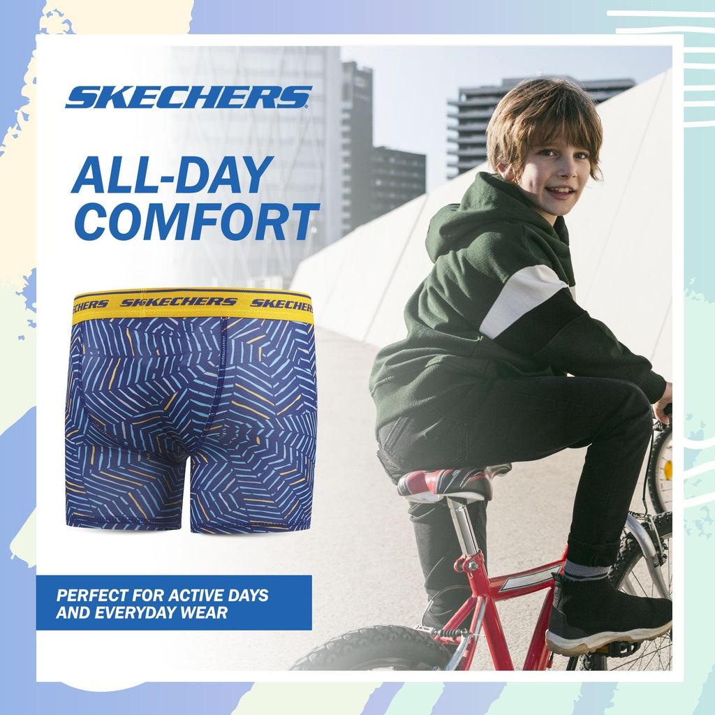 Sketchers Boys Underwear 4 Pack Boxer Briefs for Boys Durable Stretch Breathable Moisture Wicking