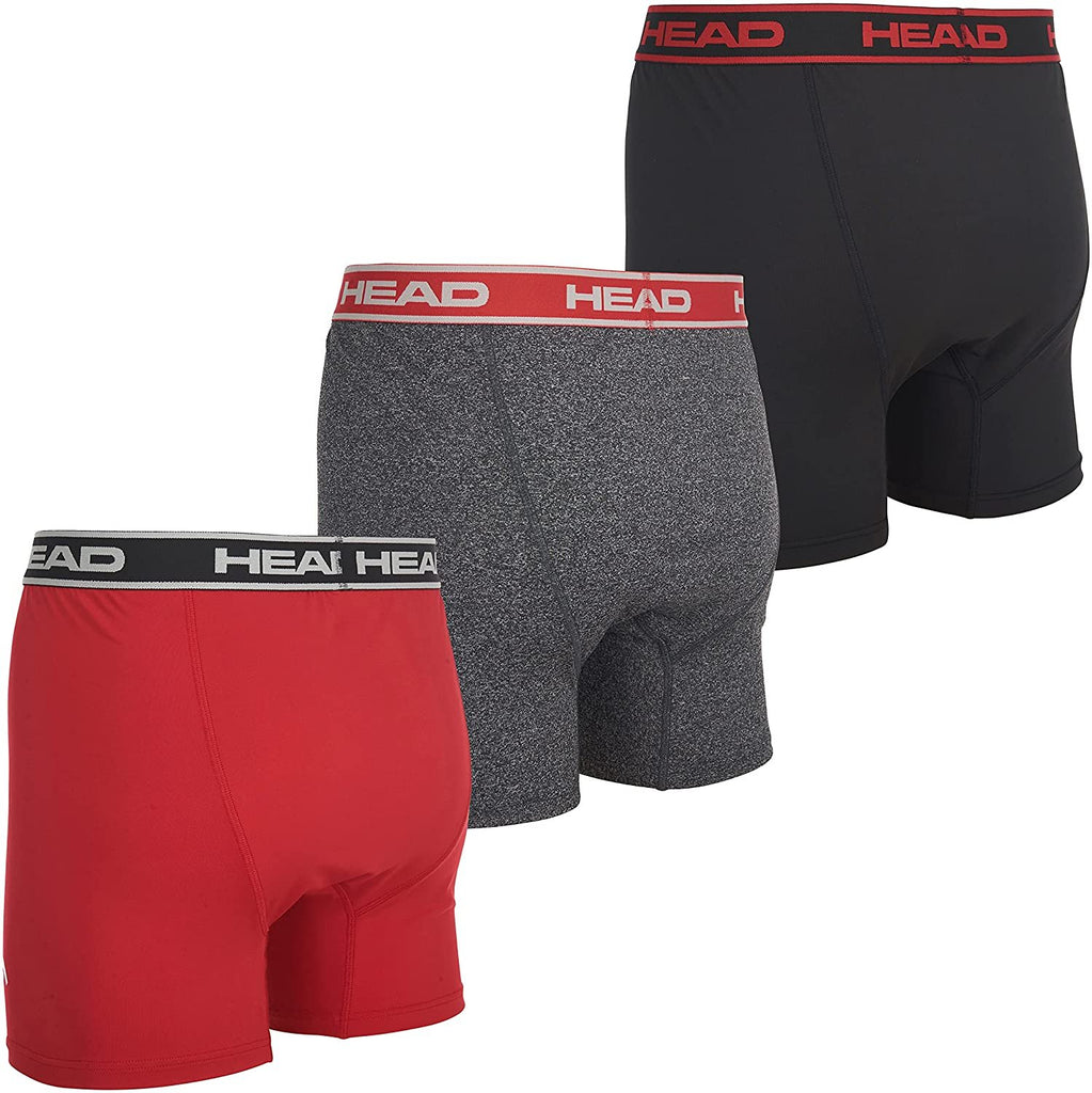 Assorted Performance Boxer Briefs HEAD Mens Performance Boxer Briefs - 12-Pack Athletic Fit Breathable Tagless Underwear S-5XL Regular or Plus Size