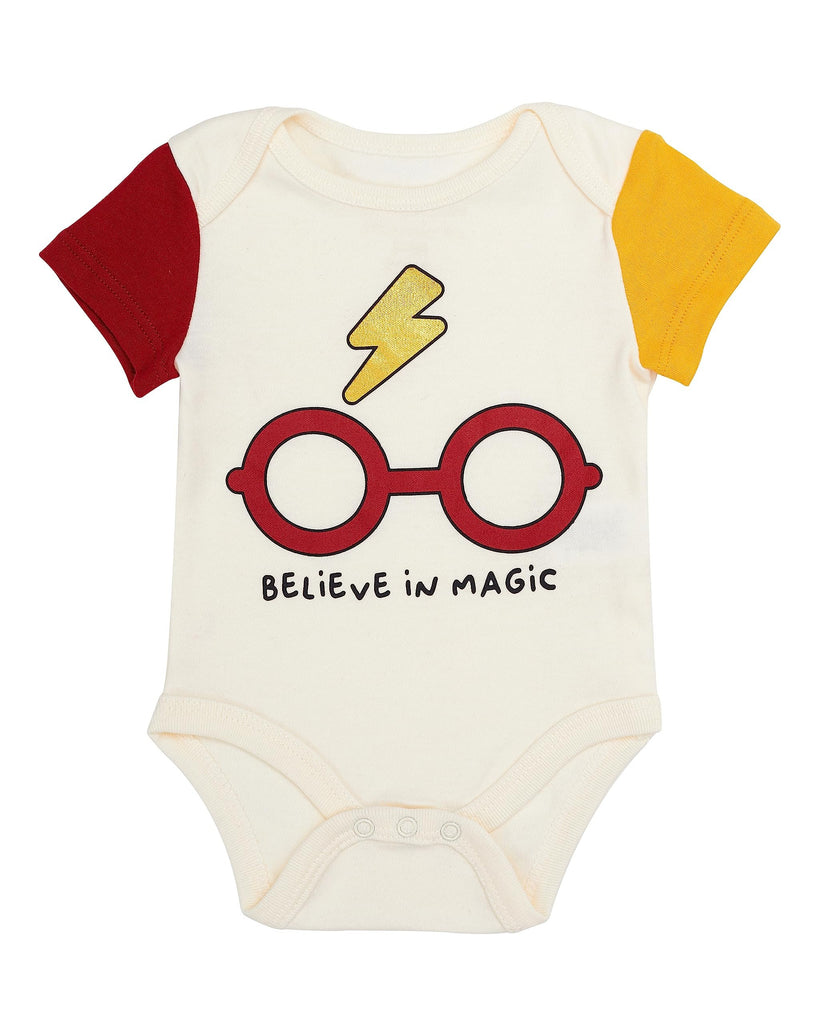 Harry Potter Baby Boys’ Short Sleeve Bodysuit Multipack Gift For Baby Girl or Boy Baby Clothes (Burgundy, 3-6 Months)