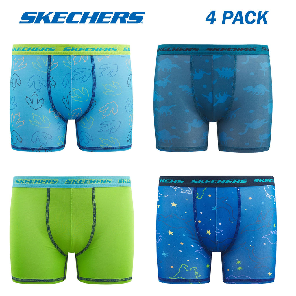 Sketchers Boys Underwear 4 Pack Boxer Briefs for Boys Durable Stretch Breathable Moisture Wicking