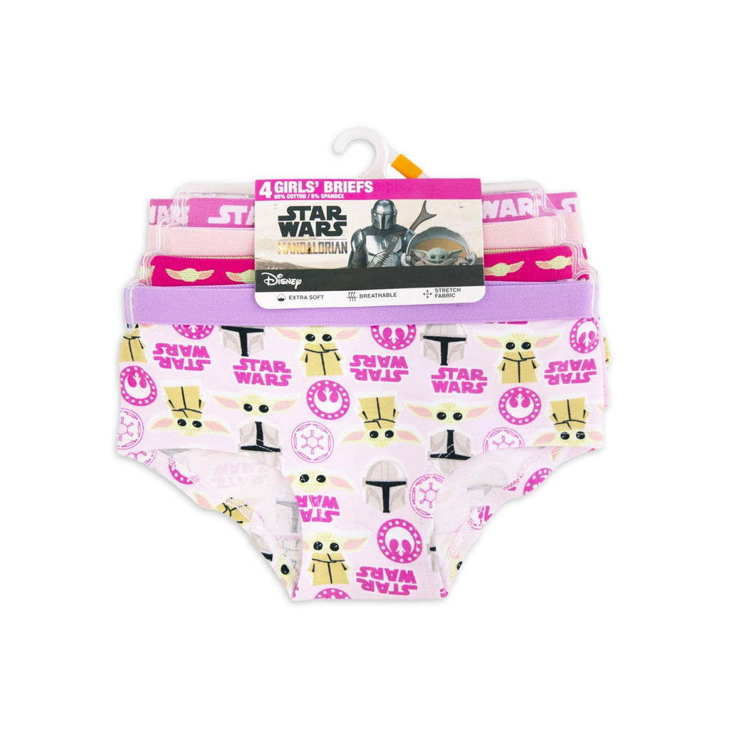 Girls' Star Wars Mandalorian 4-Pack Panties Cotton/Spandex Blend Sizes 4,6,8,10