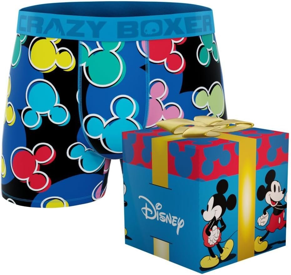 CRAZYBOXER Men's Underwear Disney Classic Resistant Non-slip waistband Boxer Brief Breathable