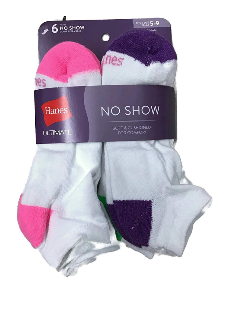 Hanes Women's No Show Socks Shoe Size 5-9