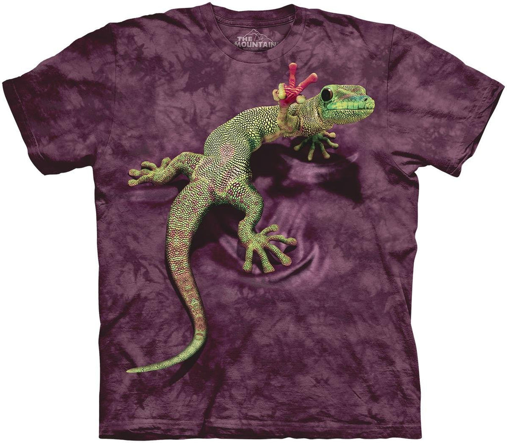 The Mountain Men's Peace Out Gecko T-Shirt, Maroon, XL