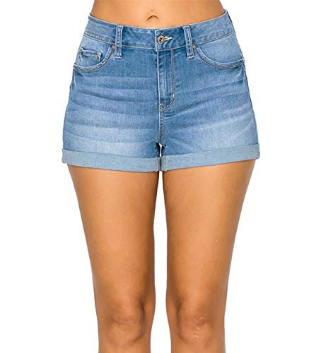 WAX JEAN Butt I Love You Repreve High Waisted Sustainable Denim Shorts, Black, Small