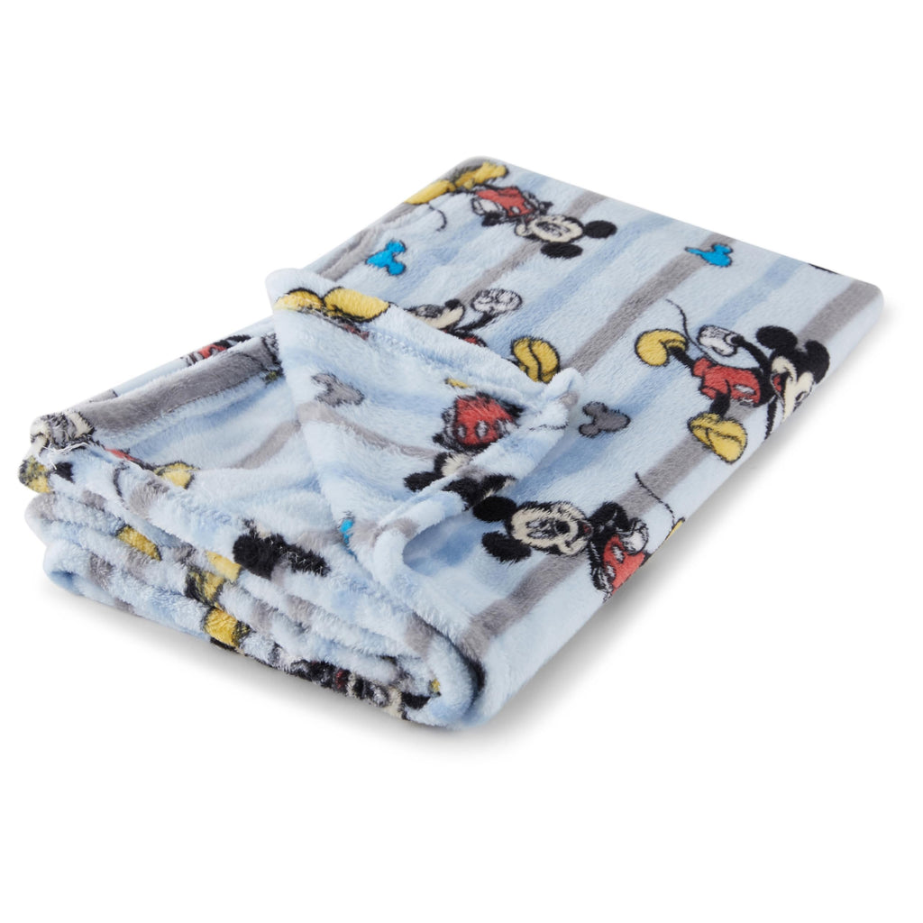 Disney Characters Flannel Fleece Baby Blanket - Soft & Cozy 30x40 Inches, Featuring Mickey Mouse, Minnie Mouse, Winnie The Pooh, and Dumbo