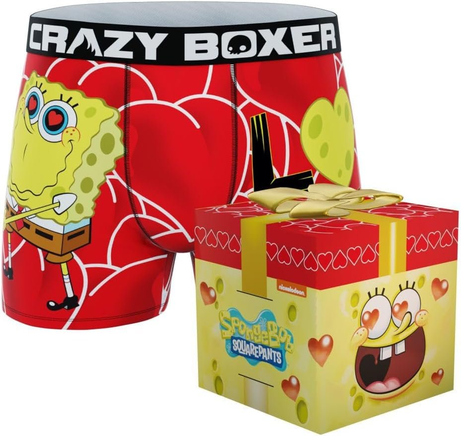 CRAZYBOXER Men's Underwear Spongebob Squarepants Anti-irritation Comfortable Boxer Brief Breathable