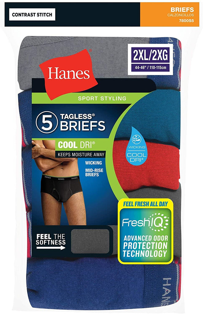 Hanes Men's 5-Pack FreshIQ Tagless Cotton Brief