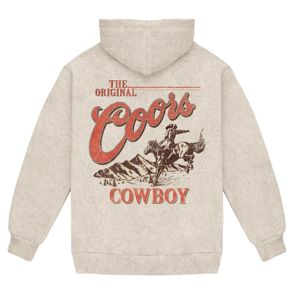 Changes Coors The Original Cowboy Pull-Over Hoodie (US, Alpha, X-Large, Regular, Regular, Beige)