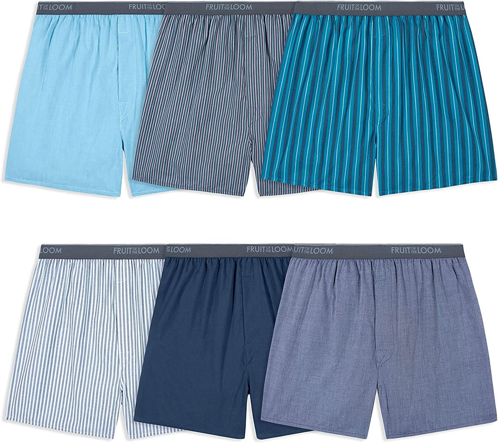 Fruit of the Loom Men's Tag-Free Boxer Shorts (Knit & Woven)