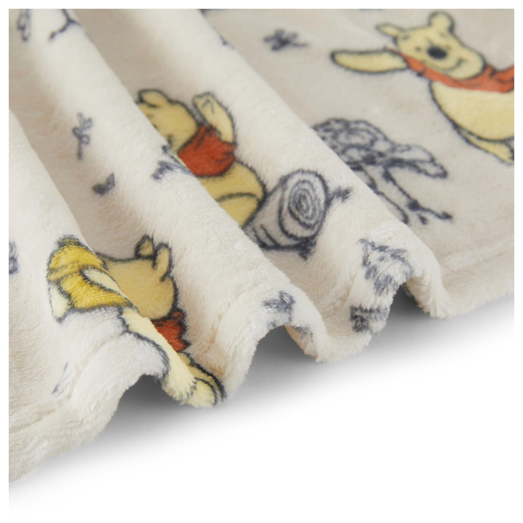 Disney Characters Flannel Fleece Baby Blanket - Soft & Cozy 30x40 Inches, Featuring Mickey Mouse, Minnie Mouse, Winnie The Pooh, and Dumbo