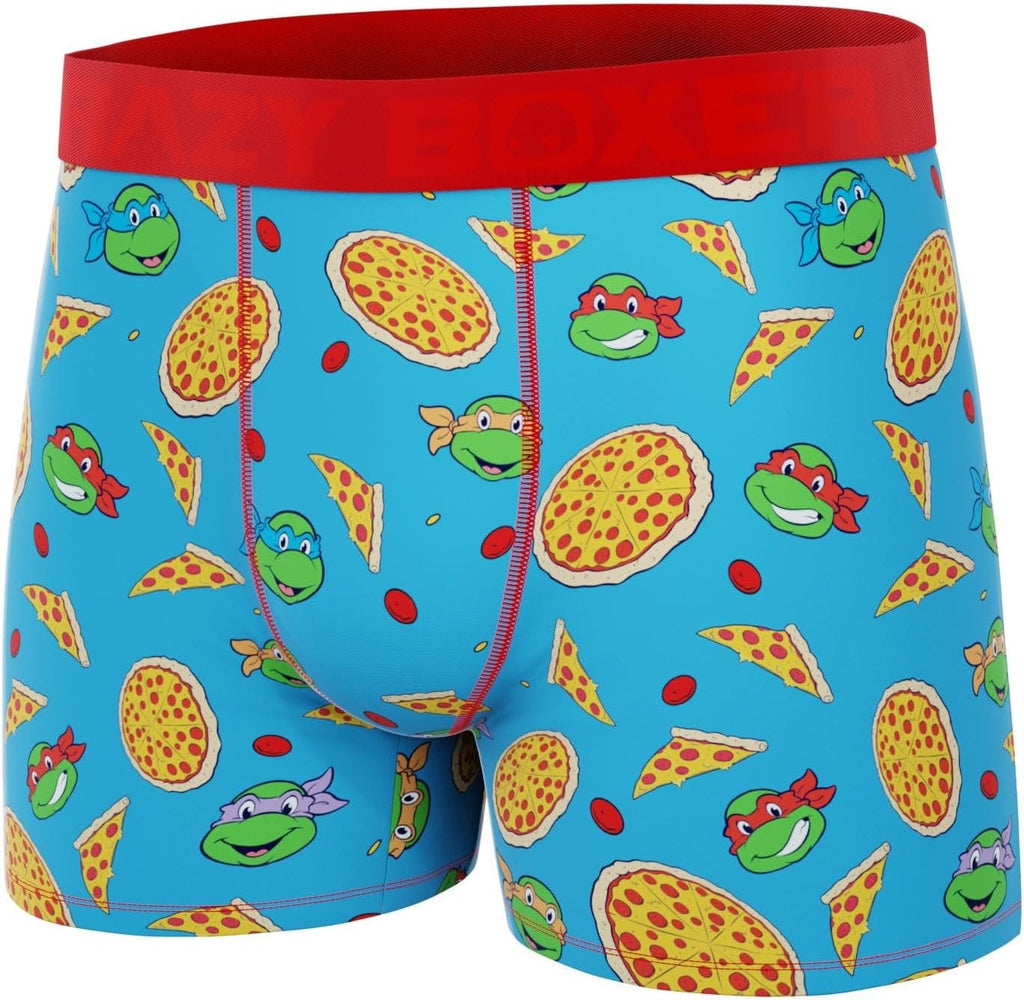 CRAZYBOXER Men's Underwear TMNT Pizza Box Non-slip waistband Soft Boxer Brief Distortion-free (Creative Packaging)