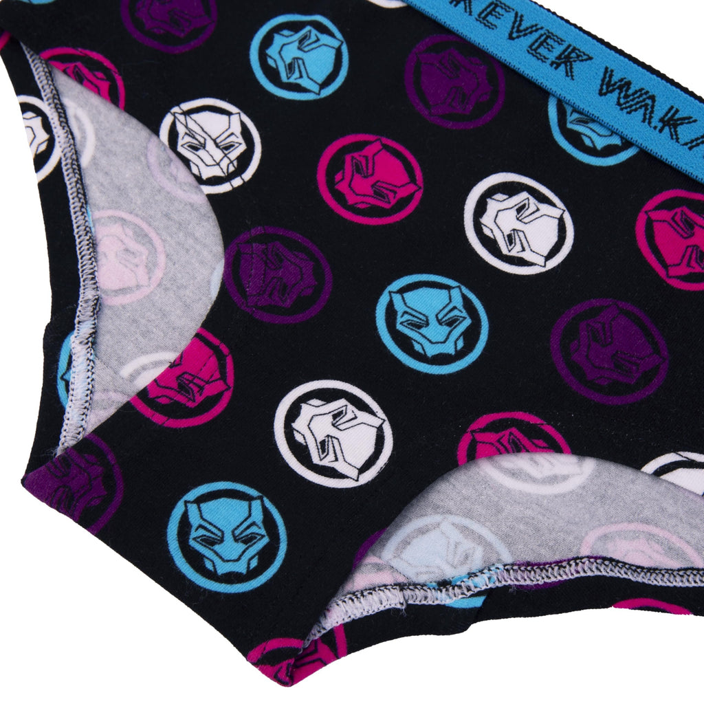 Handcraft Girls' Black Panther 4-Pack Panties Cotton/Spandex Blend Sizes 6,8,10 Wakanda Forever