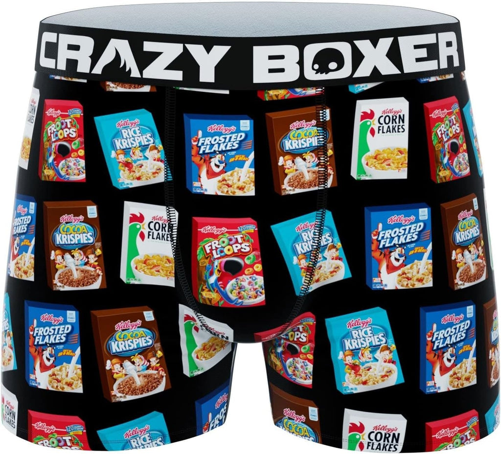 CRAZYBOXER Men's Underwear Kelloggs Lightweight Breathable Boxer Brief Freedom of movement (3 PACK)