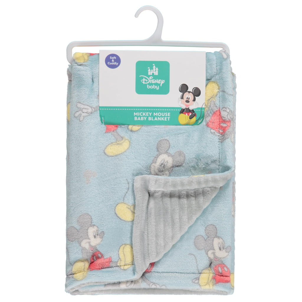 Disney Mickey and Minnie 2-Ply Infant Blanket - Soft Printed Mink Front, Textured Back - Cozy and Warm Baby Blanket for Boys and Girls, 30x40 Inches