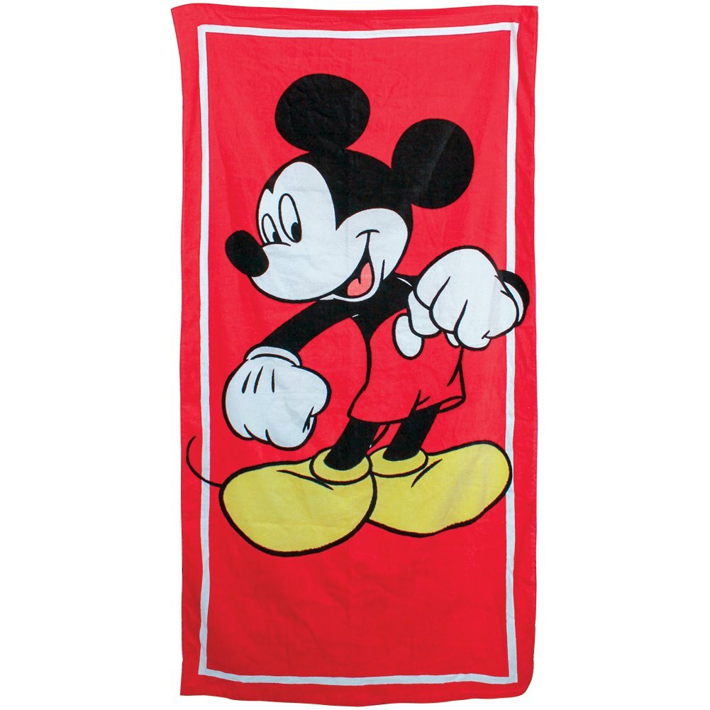 Jerry Leigh Disney Mickey Mouse Beach Towel - Jumbo 58" X 28" Cotton Terry Pool Shower