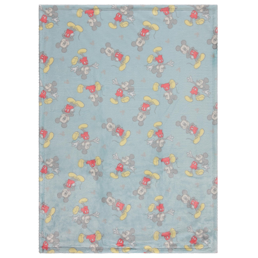 Disney Mickey and Minnie 2-Ply Infant Blanket - Soft Printed Mink Front, Textured Back - Cozy and Warm Baby Blanket for Boys and Girls, 30x40 Inches