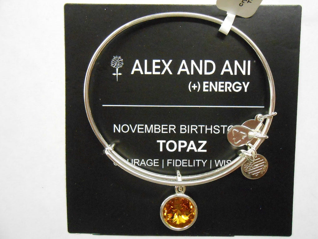 Alex and Ani Bangle Bar Imitation Birthstone Bangle Bracelet, 2.75"