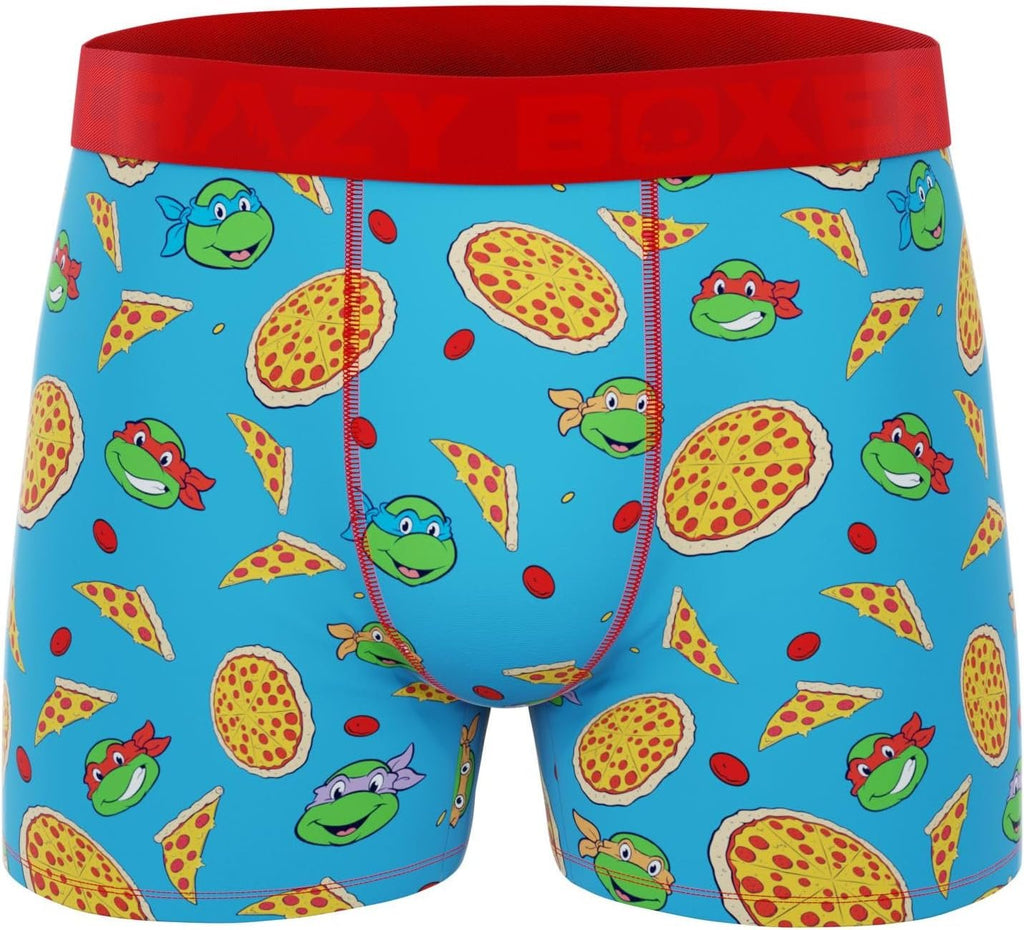 CRAZYBOXER Men's Underwear TMNT Pizza Box Non-slip waistband Soft Boxer Brief Distortion-free (Creative Packaging)