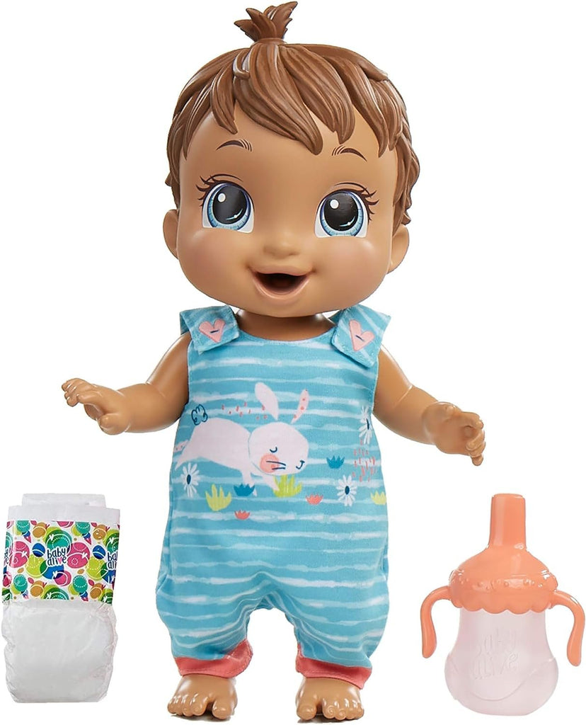 Baby Alive Baby Gotta Bounce Doll, Bunny Outfit, Bounces with 25+ SFX and Giggles, Drinks and Wets, Brown Hair Toy for Kids Ages 3 and Up