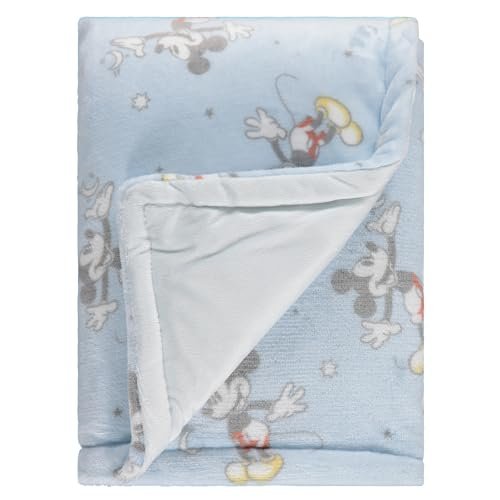 Disney Mickey Mouse, Minnie Mouse, Winnie The Pooh, Lilo and Stitch 2-Ply Infant Blanket - Soft Fleece with Polyfill - Cozy and Warm Baby Blanket for Baby Boys and Girls, 30x40 Inches