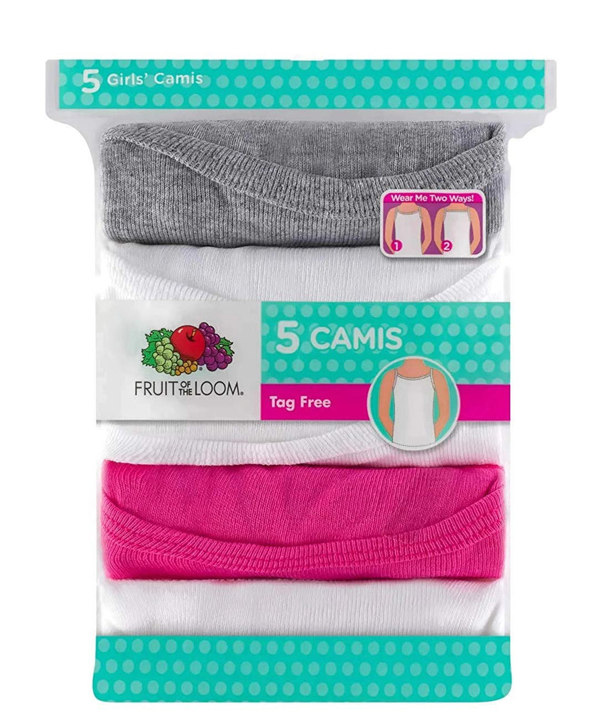 Fruit of the Loom Girls' 5pk Assorted Cami