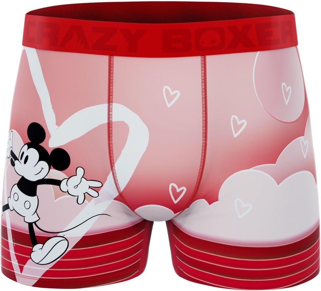 CRAZYBOXER Men's Underwear Disney Classic Mickey Distortion-free Boxer Brief Comfortable