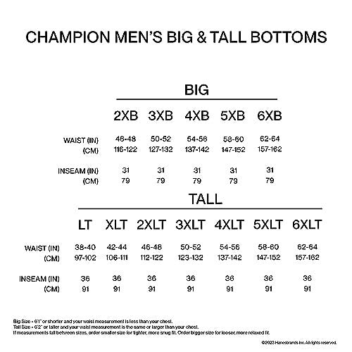 Champion, Powerblend, Fleece Open-Bottom Sweatpants for Men (Reg Tall), Oxford Gray C Patch Logo, 3X-Large Big