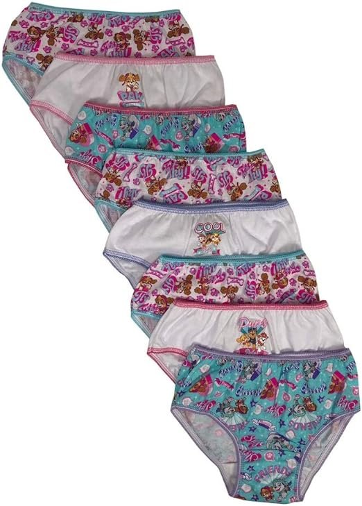 Paw Patrol Girls Bikini Panties Underwear (8 Pack, Size 4) Purple