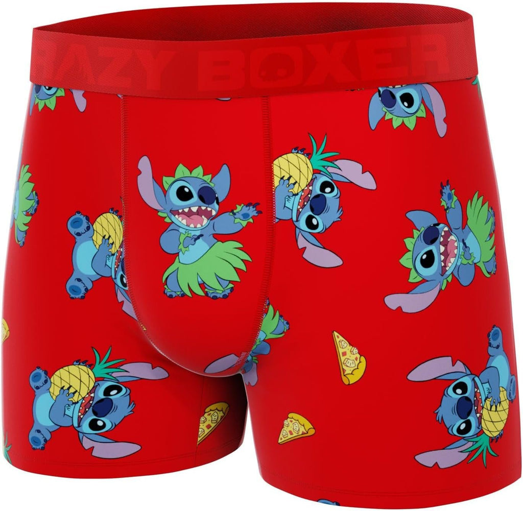 CRAZYBOXER Men's Underwear Disney Tropical Stitch Non-slip waistband Soft Boxer Brief Distortion-free